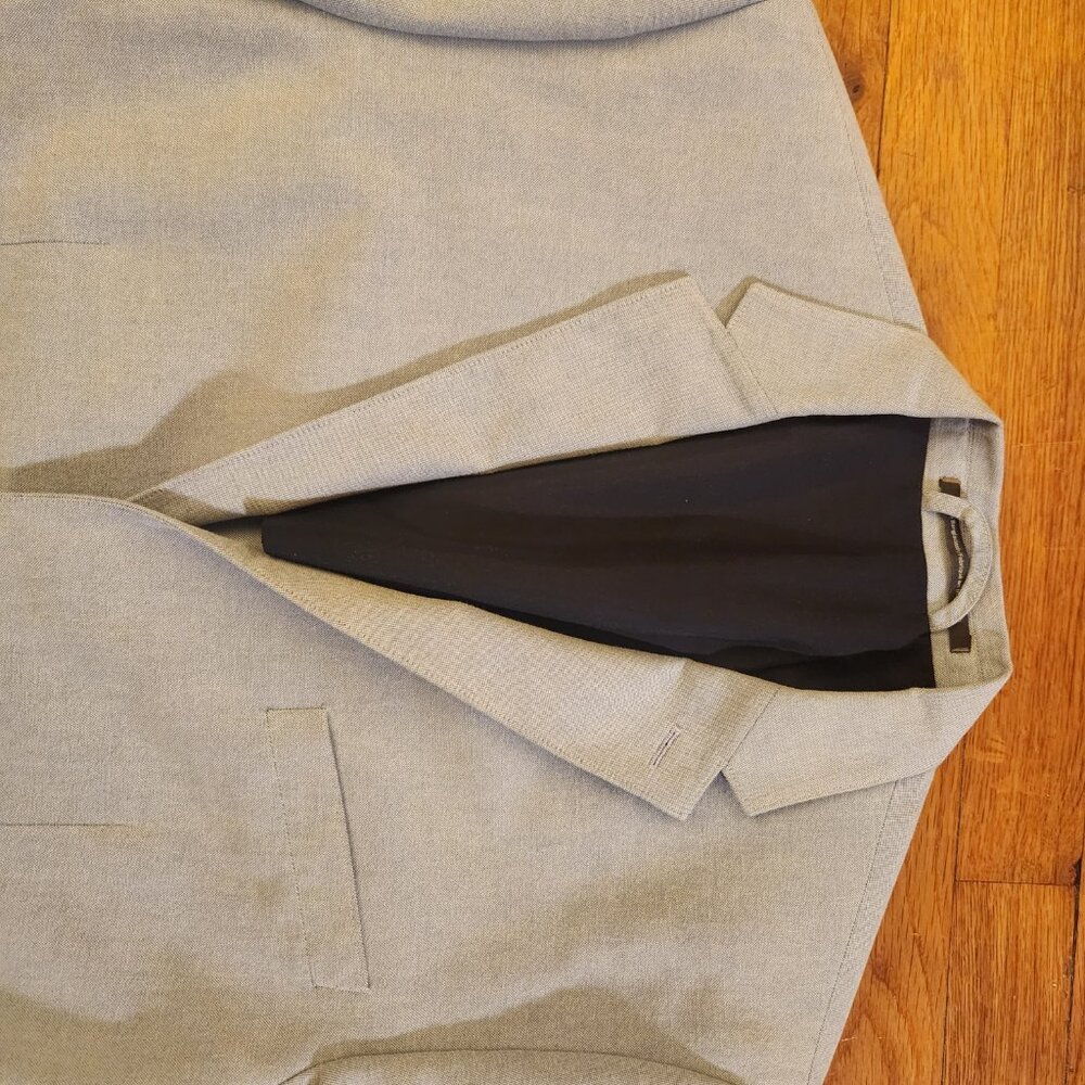 Light Blue Men's H&M 100% Cotton Blazer with Elbow Patches Size 44R Excellent - Picture 8 of 16